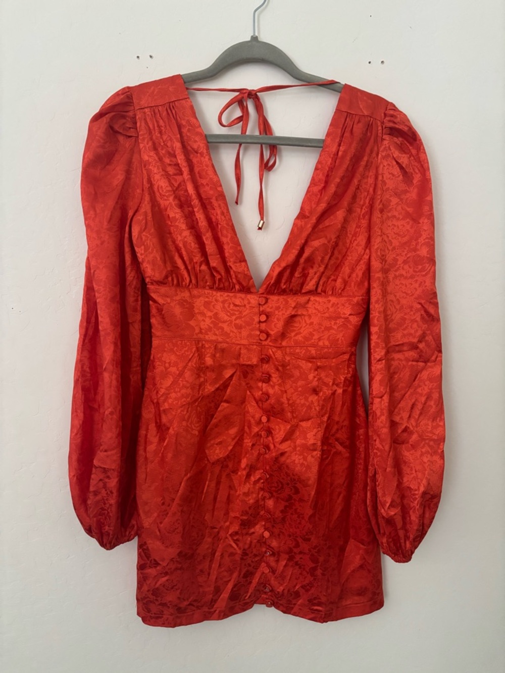 Runaway The Label Orange Jacquard Plunge Mini Dress Size 2 Rat & Boa Inspired